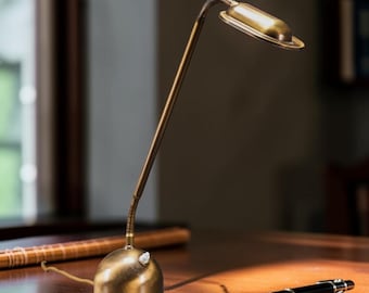 Brass Desk Lamp - Adjustable Task Lighting, Home Office Decor