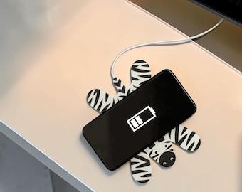 Zebra Phone Charger- Wireless Charger , Desk Accessory