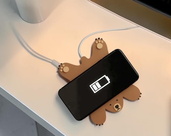 Bearrr ワイヤレス充電器 - 楽しいデスクトップ充電器、男性へのテクノロジーギフト、ホームオフィス装飾