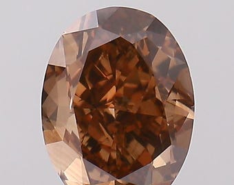 Oval Modified Cut Natural Diamond | 2 CT | Fancy Dark Orangy Brown VS Clarity