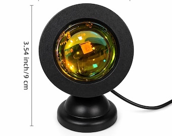 Lámpara de puesta de sol lunar – Proyector LED de 16 colores, decoración romántica para la habitación, iluminación ambiental, estética para el dormitorio, lámpara viral de TikTok, idea de regalo.