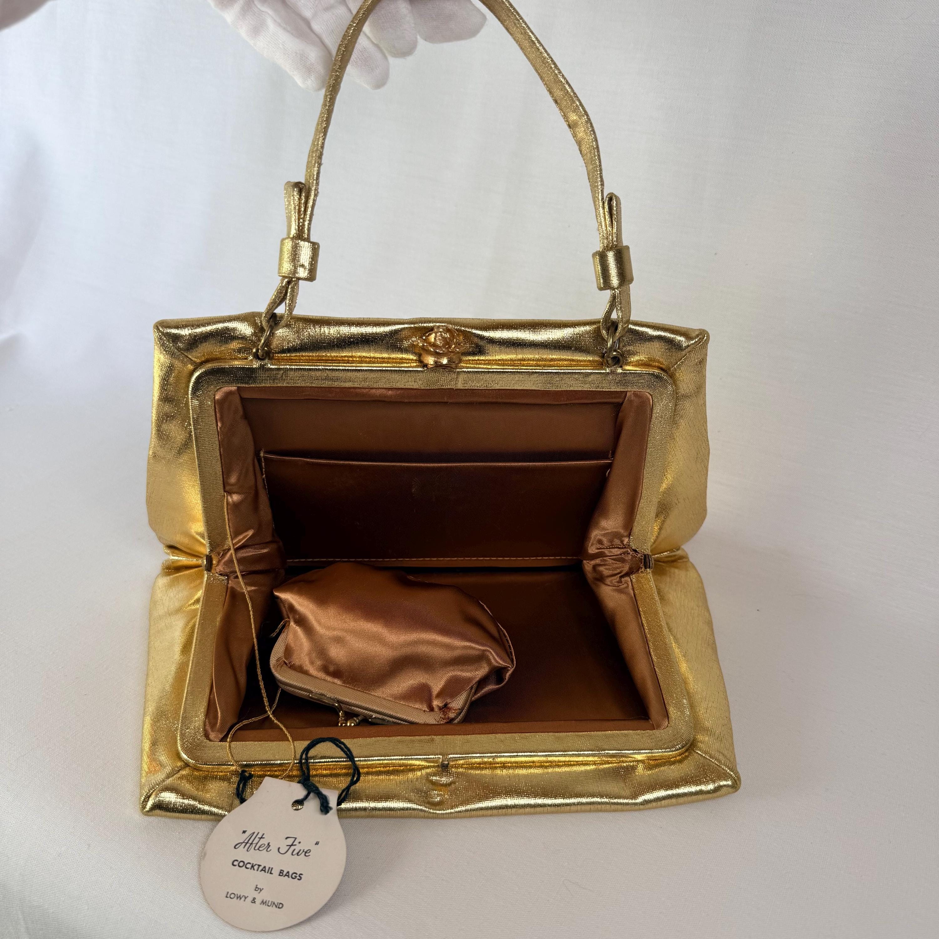 1950年代ヴィンテージ　ルーサイト金糸クリアーバッグ 1950s handbags - Etsy 日本