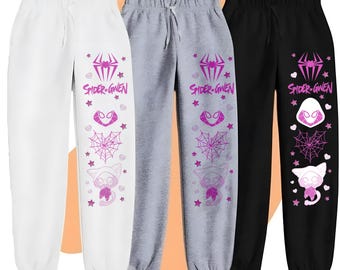 Gwen Spacy Träningsbyxor, Spider-Gwen Matchande Byxor, Across the Spider-Verse Streetwear Gåva för Fan, Disney Byxor, Disney Födelsedagspresent