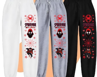 Miles Morales Sweatpants, Spiderman Matching Pants, Across the Spider-Verse Streetwear Gift for Fan, Disney Pants, Disney Birthday Gift