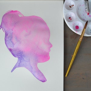 Handpainted Watercolor Silhouette image 7