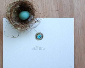 Robin's Nest Miniature Watercolor Painting