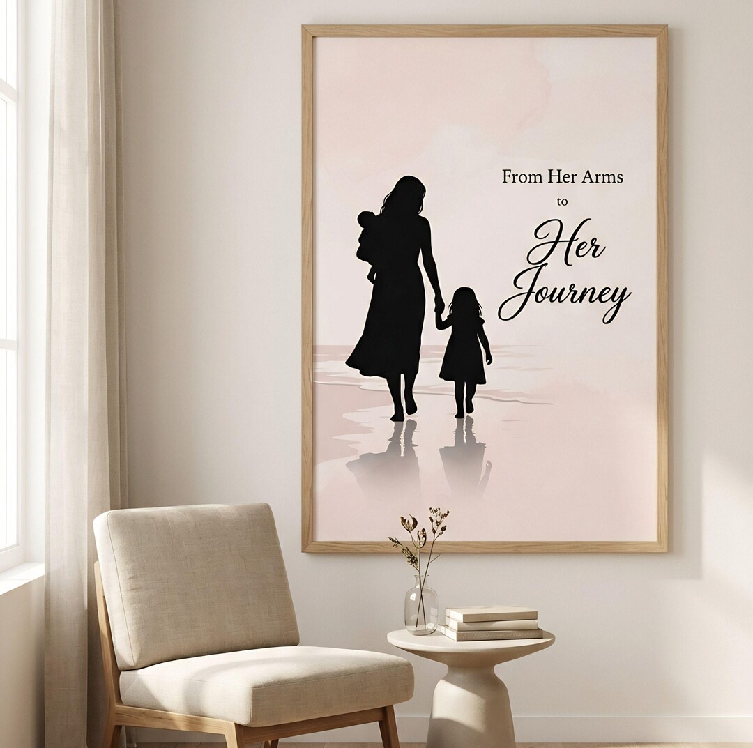 Personalized Mother Daughter Line Art Print | Boho Minimalist Mom Gift ...