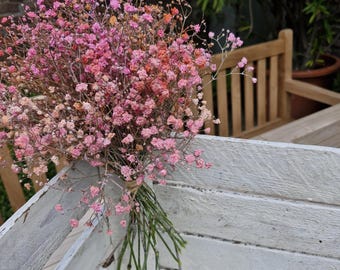 Ramo de paniculata, rosa y naranja – en 3 tamaños (mini, midi, maxi) – decoración, regalo, ramo de novia/ramo de damas de honor hecho con paniculata fresca.