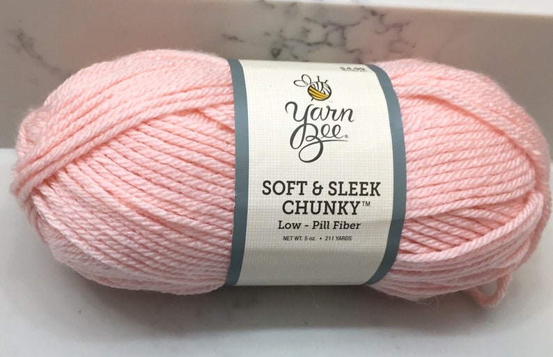New Yarn Bee Soft and Sleek Chunky Yarn 5 oz Soft Pink