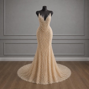 Wedding Dress Champagne Mermaid - Etsy Wedding Dress Champagne Mermaid - Etsy