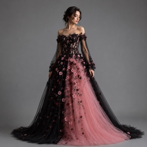 Black and Pink Gothic Dress - Etsy