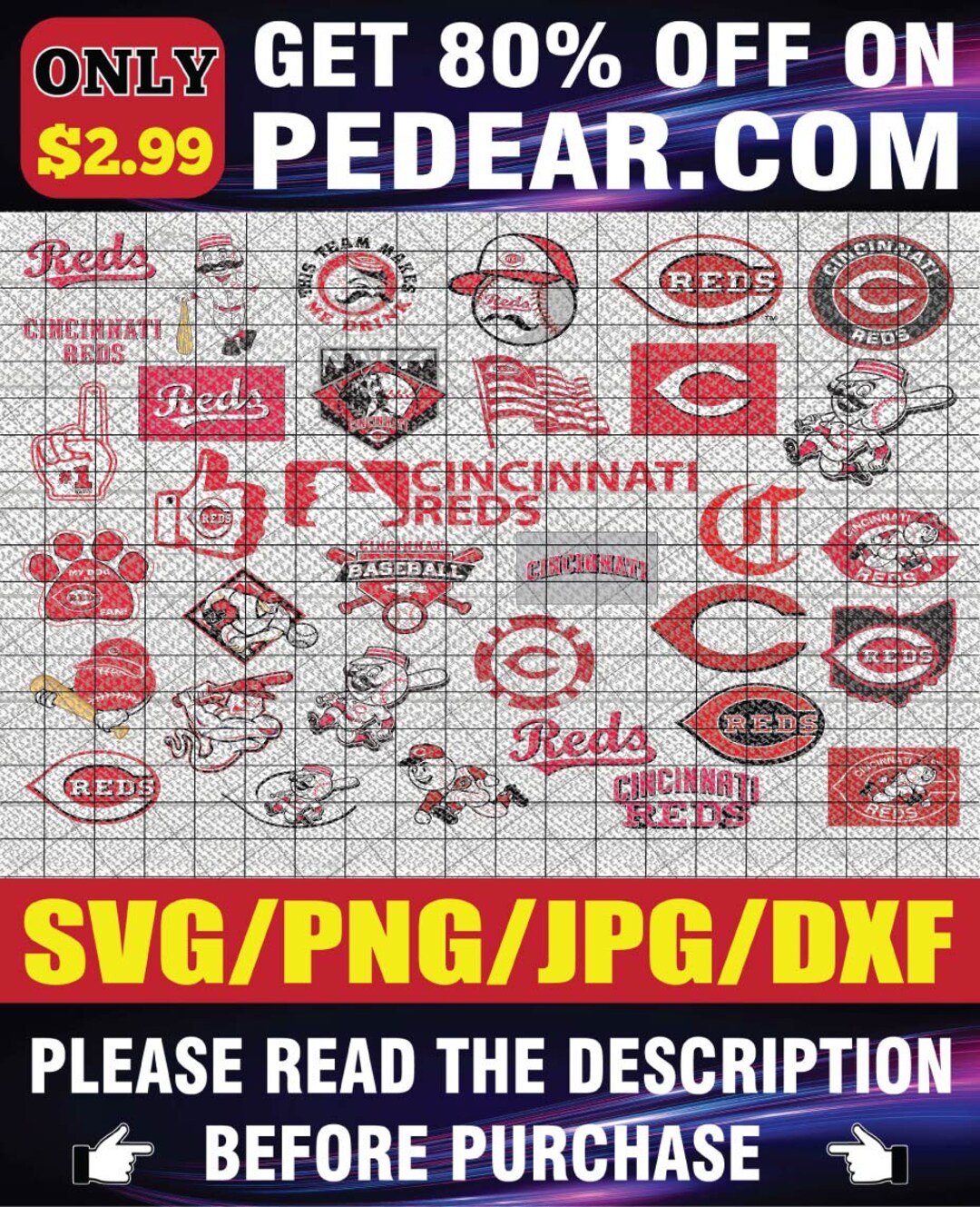Cincinnatiredssvg Baseball Team Svg Bundle Svg Files ML Etsy UK