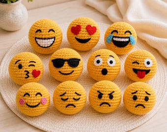 Pelota de malabares de ganchillo, pelotas tejidas a mano, pelotas antiestrés, pelota de malabares hecha a mano, pelota de malabares Happy Smile, pelota de malabares de ganchillo para niños