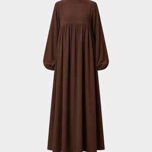 Medina-Abaya in Seidenoptik für Damen – Ballonärmel, Einheitsgröße 36–50, verschiedene Farben