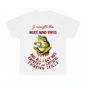 「I Caught The Woke Mind Virus」スウェットシャツPNG、即時ダウンロードTシャツデザイン、昇華プリントファイル