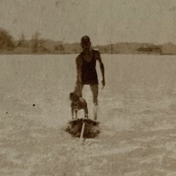 Original Antique Photograph | Surfer Dog
