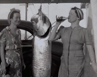 Original Vintage Photograph | Cheers to Fresh Catch | 1940