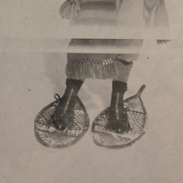 Original Antique Photograph | Snowshoes & Susie