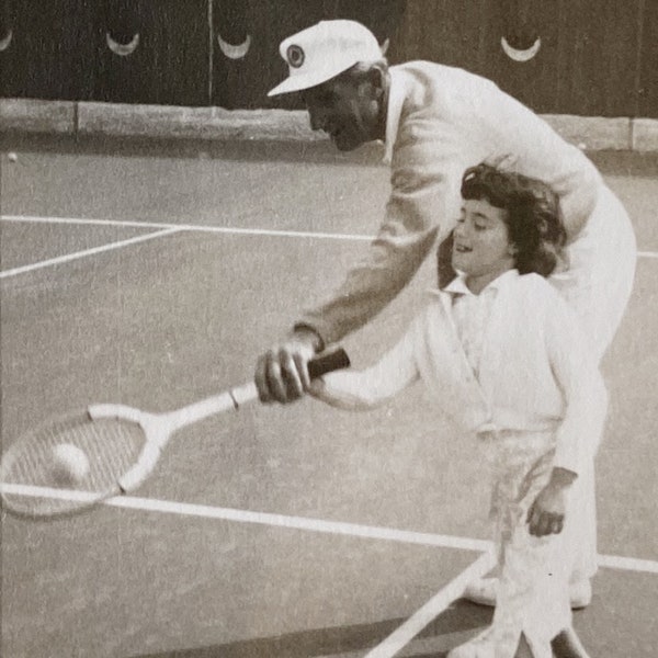 Original Antique Photograph | Tennis Lesson