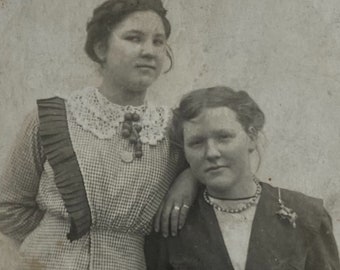 Original Antique RPPC Photograph | Aurelia & Beatrice