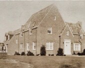 Original Antique Photograph RPPC Beautiful Brick Building