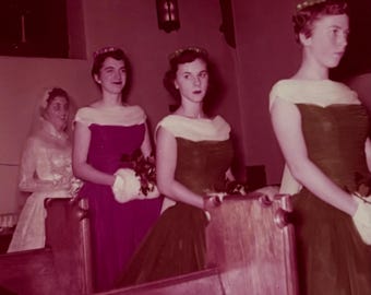 Original Vintage Color Photograph | Bridal Procession | 1957