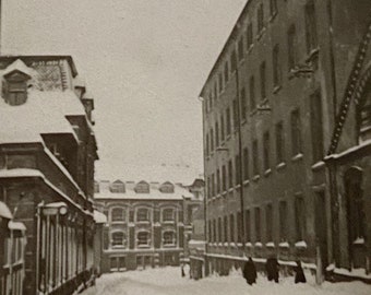 Original Antique Photograph | Snowy City