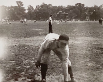 Original Antique Photograph | Catch Player | 1941