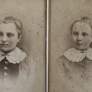 Par de fotografías originales antiguas de CDV en formato de gabinete / Brothers