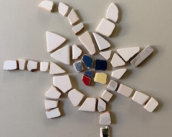 Wassergeschliffene Mosaiksteine aus Keramik | Wabi-Sabi Mosaikmaterial | Weiche Kanten | Handgefertigter Fliesenmix