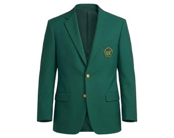 Men’s Tournament Green Sport Golf Blazer | Handmade Champion Inspired Two Button Lightweight Cotton Coat