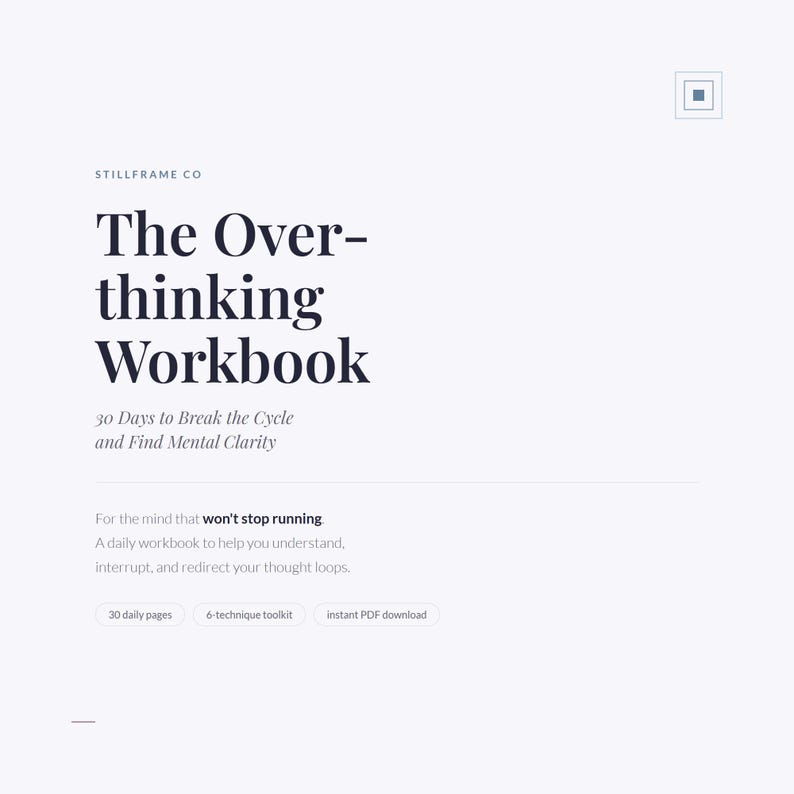 Overthinking Workbook Printable PDF | 30 Day Journal to Stop ...