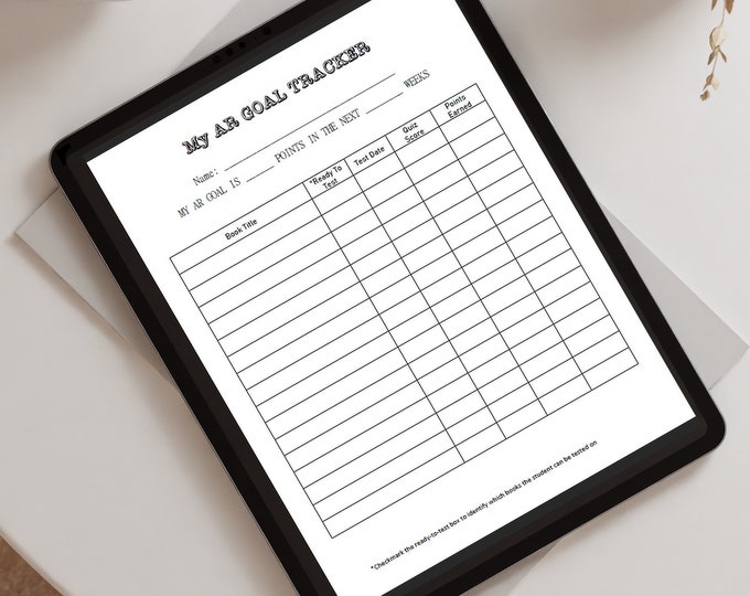 Ar Core Reader Reading Log AR Accelerated Reader Books Tracker - Etsy