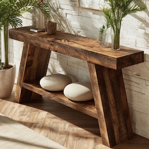 Rustic Console, Farmhouse Console, Wooden Console Table, Handmade Console, Solid Console