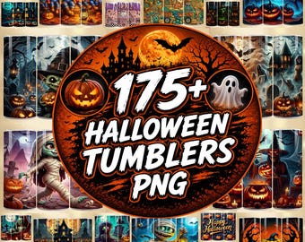 175+ Halloween Tumbler Wrap Png-Bundle, Halloween Sublimation Png, Cartoon Halloween 20 Unzen Skinny Tumbler 2026 Png, Halloween Tumbler, PNG.