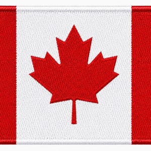 Écusson drapeau du Canada | Badge brodé drapeau du Canada | À repasser ou à coudre sur veste, chapeau ou sac à dos | Cadeau patriotique