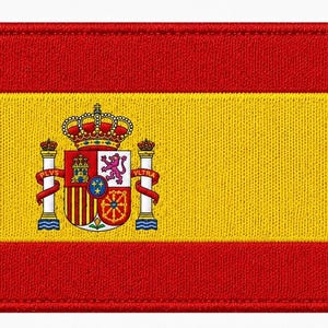 Écusson drapeau espagnol | Badge brodé drapeau espagnol | À repasser ou à coudre sur veste, chapeau ou sac à dos | Cadeau patriotique