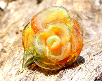 Yellow Glass Rose Long Stemmed