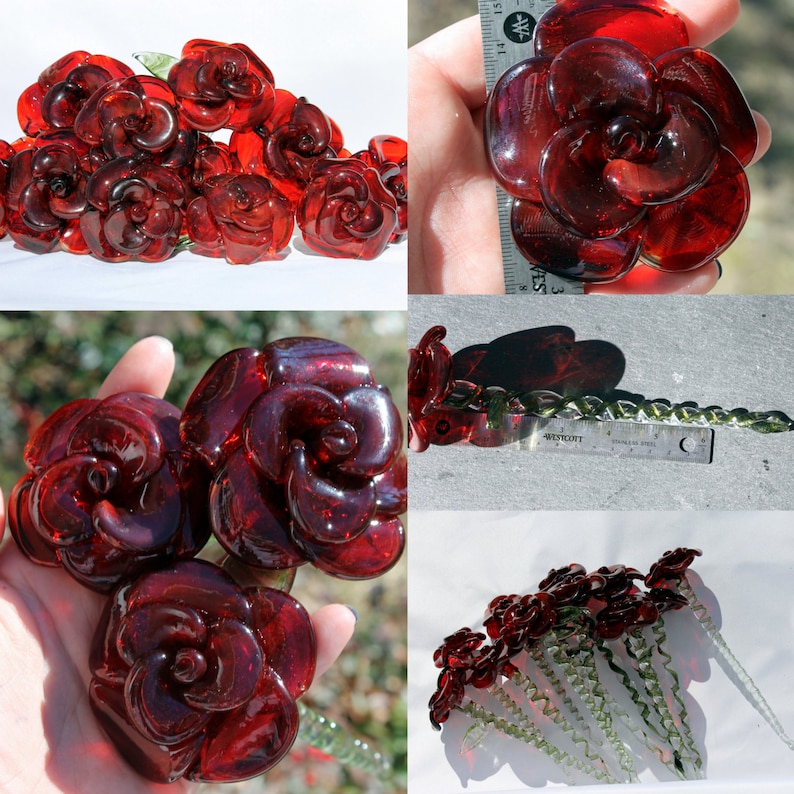 Dozen glass roses