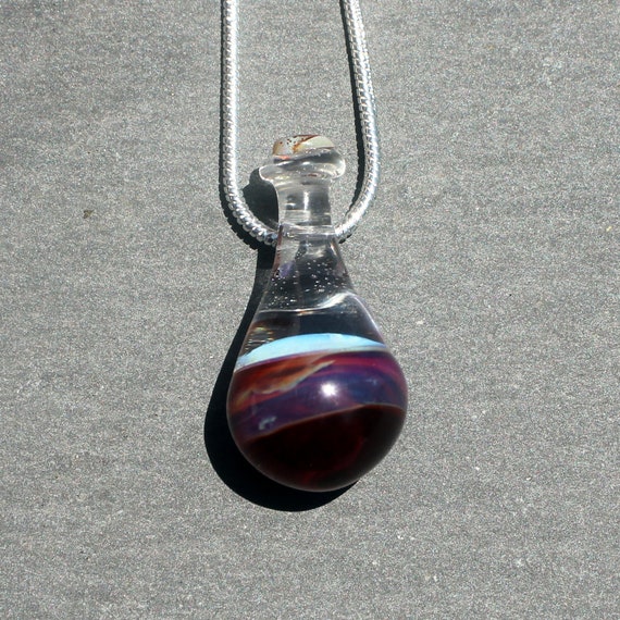Magic Potion Necklace, Red Health, Boro Glass Pendant, Great Gamer Gift, Glass Jewelry Necklace, Hand Blown Bottle