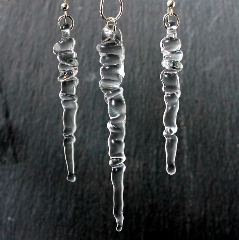 Icicles Jewelry Earrings Necklace Set Christmas Ornaments image 1