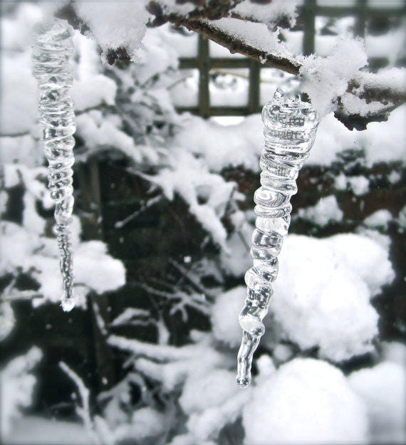 Christmas Ornament Glass Icicles Set of Twenty Holiday Tree Decoration Hand Blown Glass Christmas Ornament Glass Icicles Set of Twenty Holiday Tree Decoration Hand Blown Glass