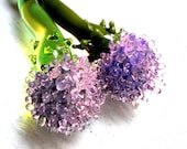 Glass Thistle Purple. Glass Long Stem Flowers, Outlander Scottish Irish Lampwork Flower Hand Blown Boro Thistles SRA
