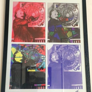 Einstein poster (lámina de einstein) colors with 24 hour clock