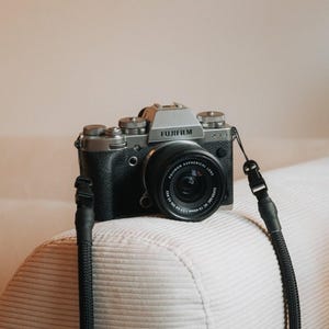 Camerariem met snelsluiting, eenvoudige zwarte camerariem voor kleine analoge en spiegelreflexcamera's - Vintage camerariem