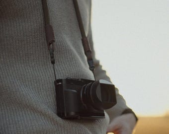 Quick Release Kameraseil, Basic Kameragurt in Schwarz für kleine Analoge und DSLR Kamera - Vintage Camera Strap