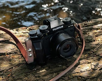 Leather Camera Strap, Vintage Ledergurturt in Braun für DSLR & Analoge Kameras, Dünner Echtleder Kameragurt