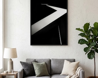 Opera d'arte dello stadio Dynamo Dresda – Giraffa sul palo dei riflettori 2005 – Fotografia in bianco e nero, stampa artistica su Alu-Dibond o stampa fine art.