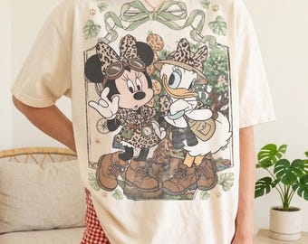 Animal Kingdom Shirt Retro Minnie and Daisy Safari Tee, Vintage Comfort Colors Disney Family Trip T-Shirt, Magical Vacation Apparel