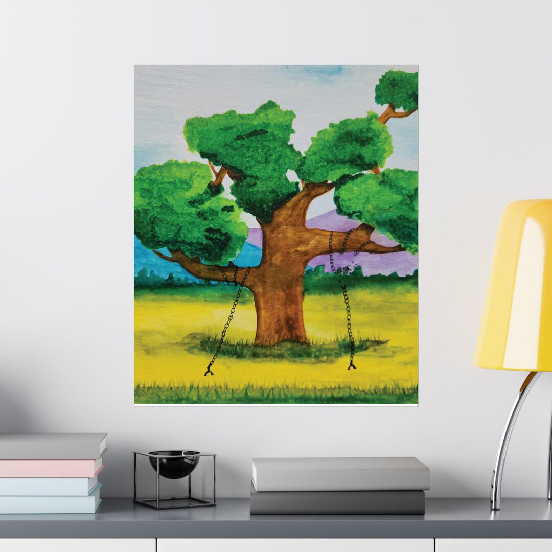 Chained Tree Unframed Print | Watercolor Landscape Wall Art | Christian ...